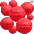 BEISHIDA Red Paper Lanterns 10Pcs 4/6/8/10/12 Inch Round Chinese Lamp | Paper by Beishida