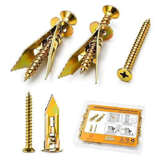 Jyphorixal 160 PCS Self Drilling Drywall Anchors by Borntobeprofessional