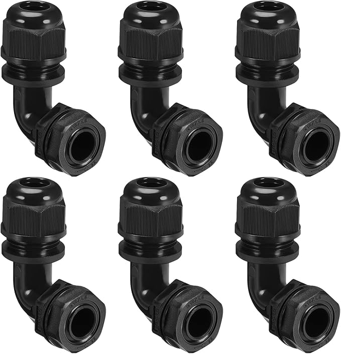 M20 Cable Gland, 90 Degree Adjustable 9-14mm Strain Relief, Cord Connectors by LeMotech