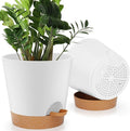YNNICO 8-Inch Plant Pots, Self-Watering Planters by AFamilyofGardenLovers