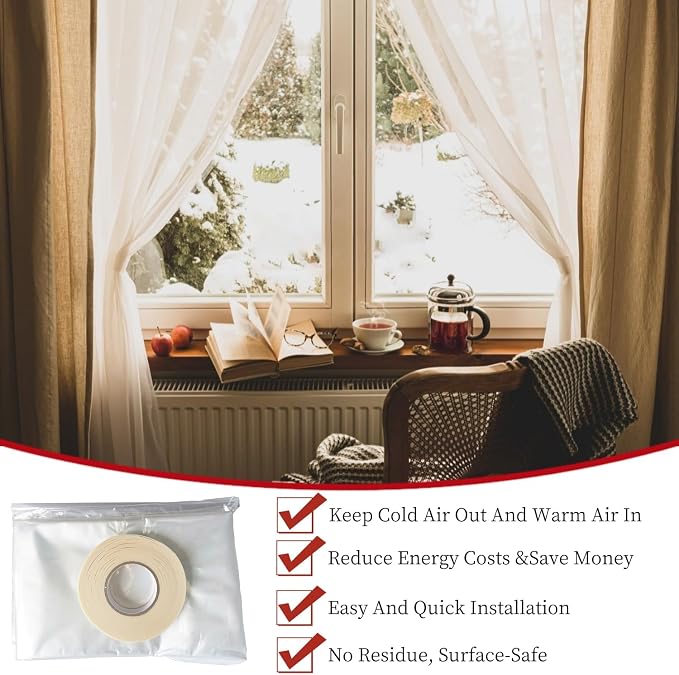 Large Patio Door Shrink Film Window Insulation Kit 84-Inch By 112-Inch | Clear - Image 5