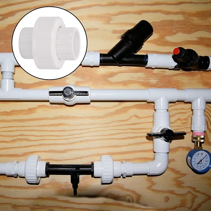 6Pcs 3/4" PVC Union Coupling Pipe Fitting 3/4Inch PVC Slip Union PVC Adapter - Image 6