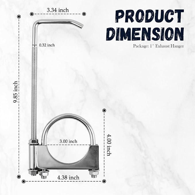 3 Inch Exhaust Hangers, Heavy Duty Adjustable 3 Exhaust Clamp - Image 2