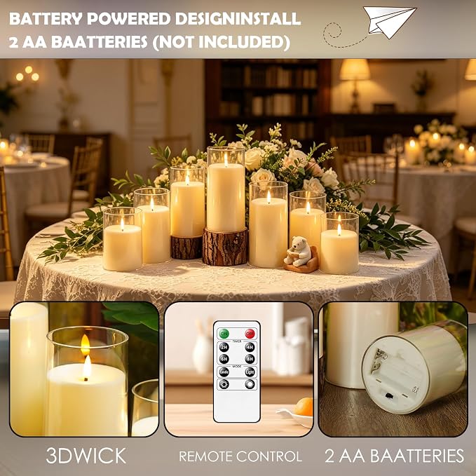 kakoya Flickering Flameless Candles Battery Operated - Image 3