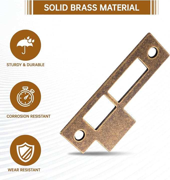 4pcs 3.5inch Antique Brass Door Strike Plate Latch - Image 2