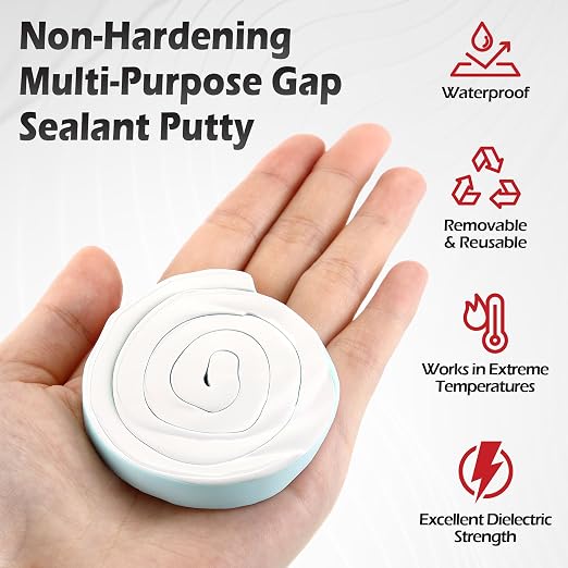 2 Pack Moldable Silicone Putty 1.5 ft x 0.32 in White | Non Hardening Multi - Image 3