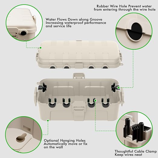 RESTMO Outdoor Electrical Box Waterproof, Extension Cord Cover | IP54 - Image 3