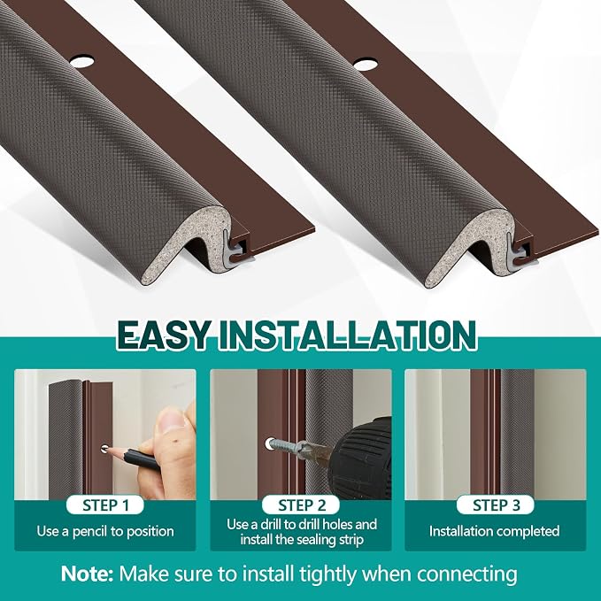 Yuntau 5 Pcs Screw on Door Weather Stripping 42" 36" Exterior Door Weather - Image 5