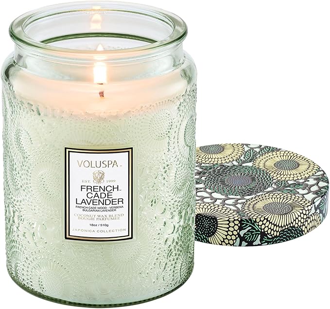 Voluspa French Cade Lavender Large Scented Candle Jar 18 Oz, 100 Hr Burn | by Unknown