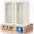 4" x 10" Floor Register Vent Covers 6-Pack, Cream White by VENTYUN