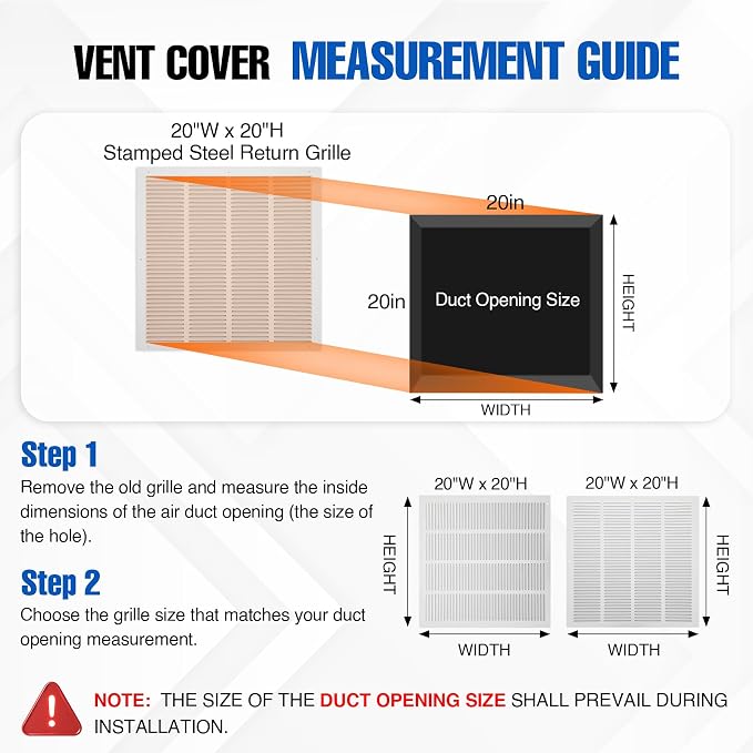 Fancat 20x20 Duct Opening | Steel Return Air Grille | Vent Cover Grill - Image 2