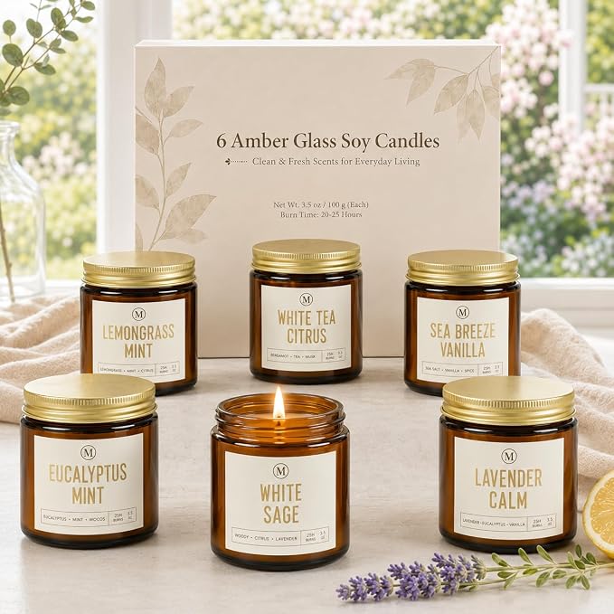 Candles for Home Scented, Aromatherapy Candle Gifts Sets for Women, 6 Pack - Image 5