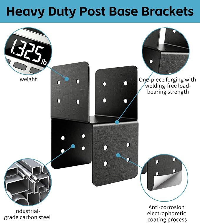 2 Pack 4x4 Heavy-Duty Post Bracket - Image 3