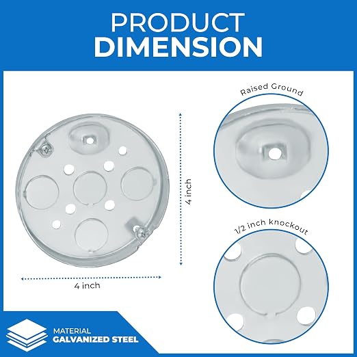 4” Round Steel Pancake Electrical Box| 1/2" Deep Box - Image 3