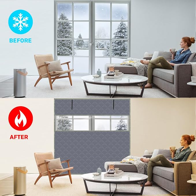 Thermal Window Cover for Winter, Visible Thermal Insulation, Reusable Oxford - Image 4