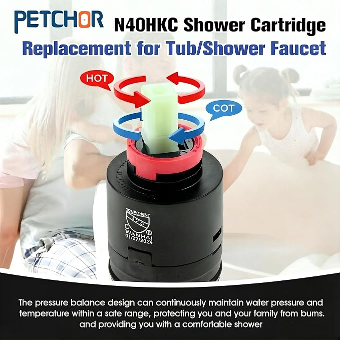 N40HKC Faucet Cartridge Replacement, 40mm Pressure Balance Shower Cartridge | - Image 7