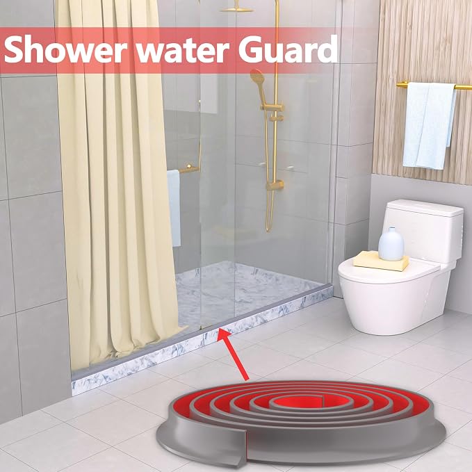 Raycity Silicone Shower Threshold Water Dam Barrier, 39 Inch, Shower Water - Image 6