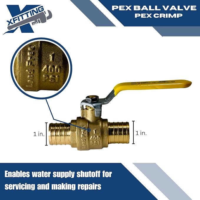 10 Pack XFITTING Pex Barb 1 Inch Ball Valve - Image 7