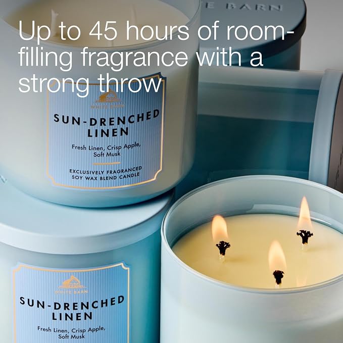Bath & Body Works Sun-Drenched Linen 3-Wick Candle - Image 5