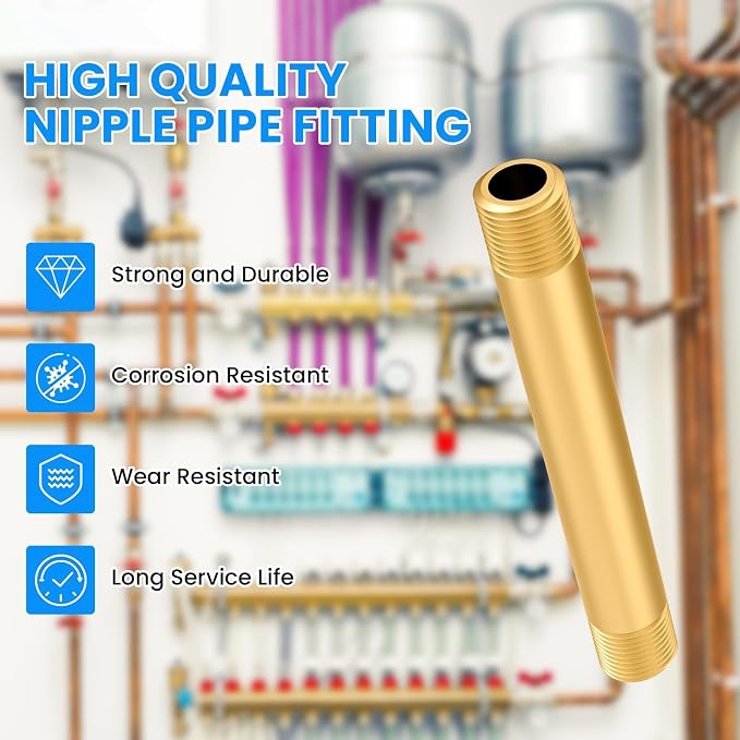 SDTC Tech Brass Pipe Fitting Long Nipple 1/4 NPT Male x 1/4 NPT Male Thread | - Image 5