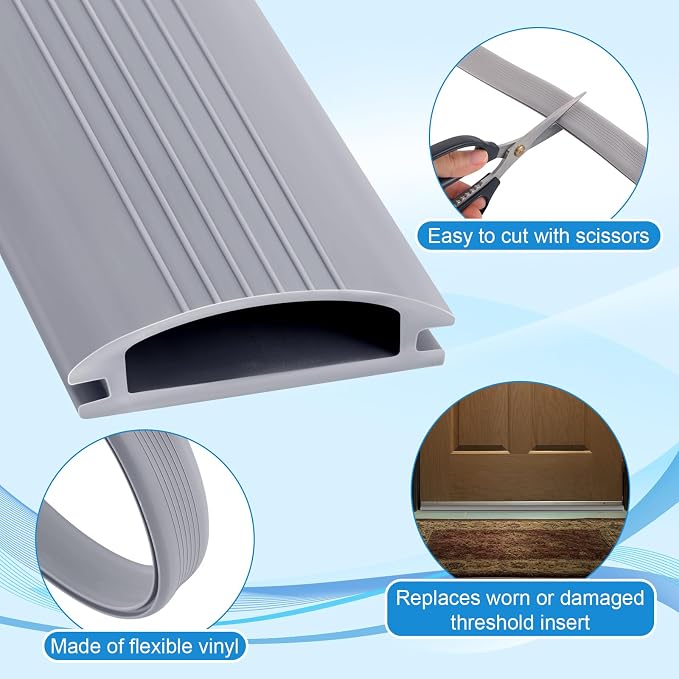 2 Pack 36 Inch Door Threshold Seal Vinyl Replacement Insert - Image 3