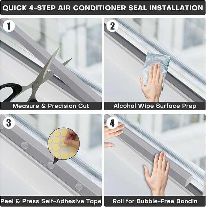 4Pcs 2" x 1" x 6.5Ft AC Window Seal Kit - Image 7