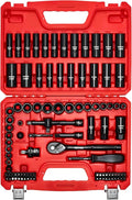 VEVOR 96 Piece 3/8" Drive Impact Socket Wrench and Bit Set, SAE & Metric by VEVOR