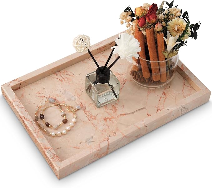 Marble Bathroom Tray, Pure Natural Vanity Tray | Marble Trays by MULWRMarbleTray