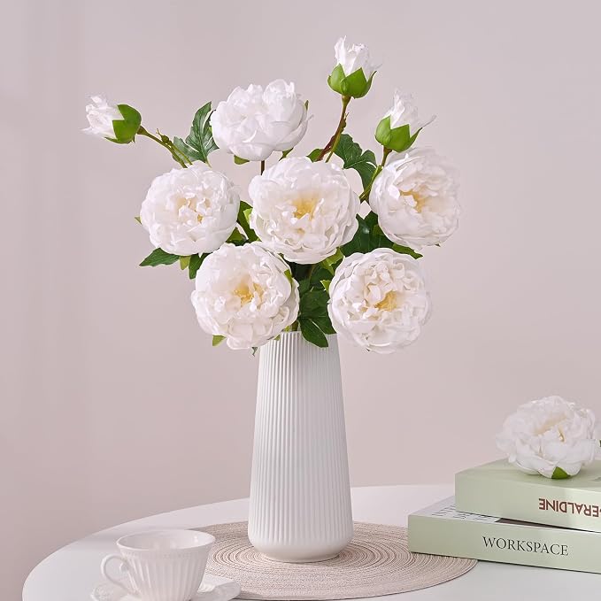 5PCS 22in Peonies Artificial Flowers, Real Touch Latex Fake Peonies | Lifelike - Image 9