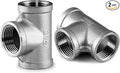 Beduan 2 PCS Stainless 1/4" Tee Female NPT T Shaped 3 Way Cast Pipe Fitting | by Beduan