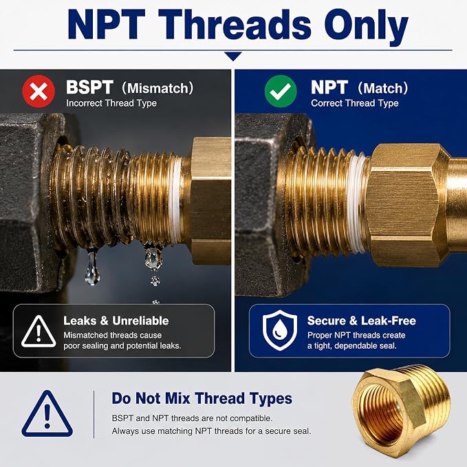 4PCS 3/8" NPT Male to 1/4" NPT Female Brass Hex Bushing Reducer Adapter | NPT - Image 7