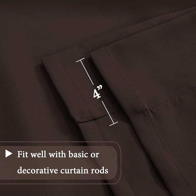 H.VERSAILTEX Blackout Curtain for Bathroom Windows Chocolate Brown Tie-Up Shade - Image 6