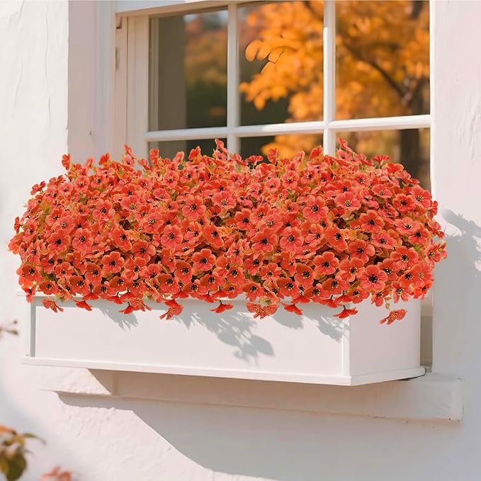 Artificial Mums for Outdoor Fall Decor Flowers, 12 Bundles Fall Decorations for - Image 2