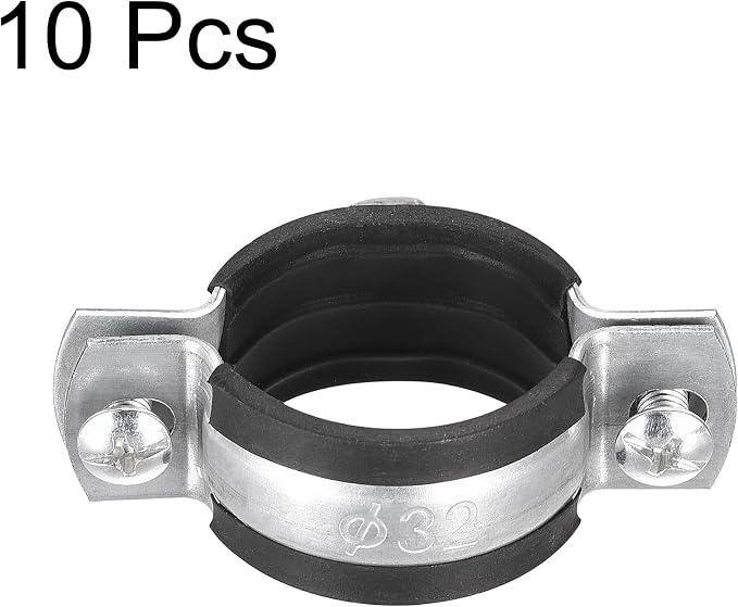 uxcell Adjustable Pipe Bracket Clamp, 1-1/4" Wall Ceiling Mount Iron Pipe Strap - Image 4