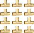 12-Pack 3/4" PEX Tee, 3/4 Inch PEX T Fittings, Brass | Crimp Pipe Fitting by SUNGATOR