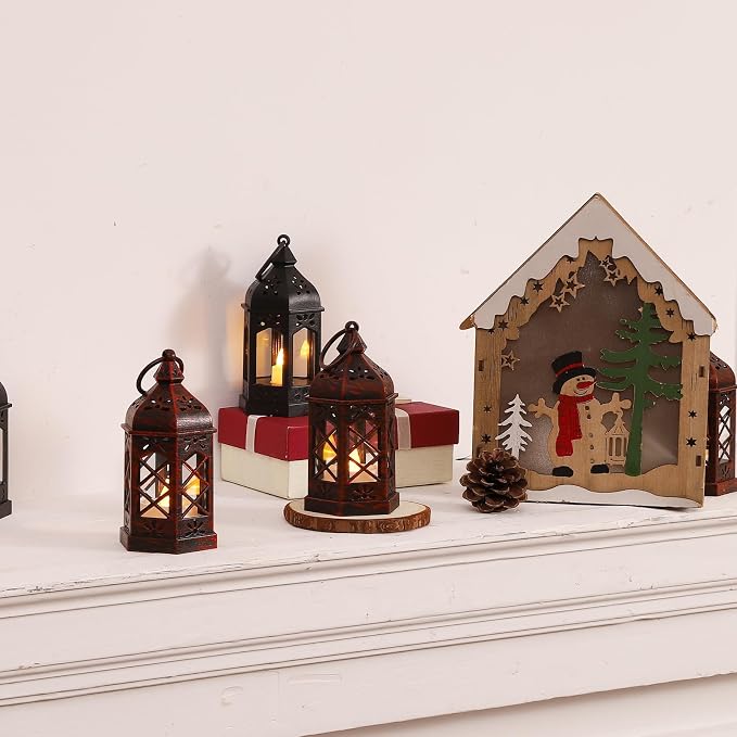 LLQ 12PCS Brushed Red Mini Lantern - Image 3
