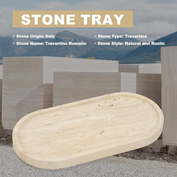 Italian Travertine Tray, Catchall Tray - Image 6