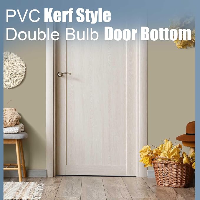 Pushglossy 2 Pcs 32" Double Bubble Kerf Door Sweep 1-3/4" Wide Vinyl - Image 5