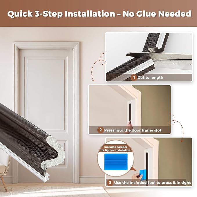 Weather Stripping Door Seal, 20 FT Kerf Foam Strip - Image 5