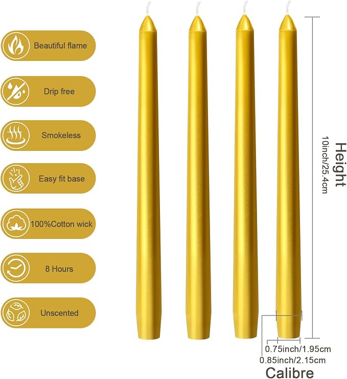 Everymoment Gold Taper Candles - Image 2