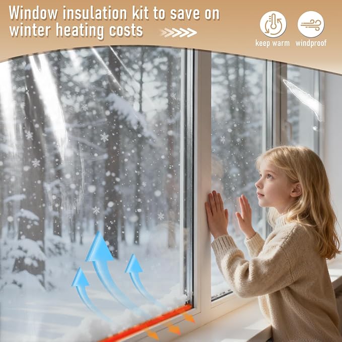Large Patio Door Shrink Film Window Insulation Kit Cuttable - Image 2