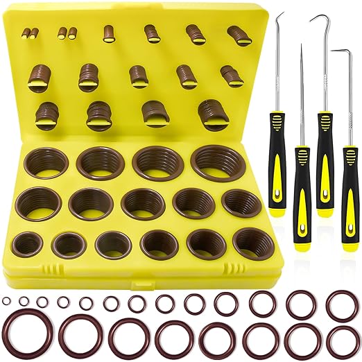 KEZE 386 Pcs Metric Viton O Ring Assortment Kit 75A Durometer 30 Sizes Brown by KEZE