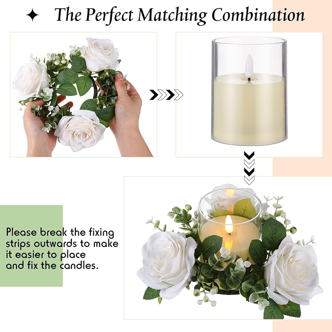 Yunlly 12 Pcs Rose Candle Rings - Image 4