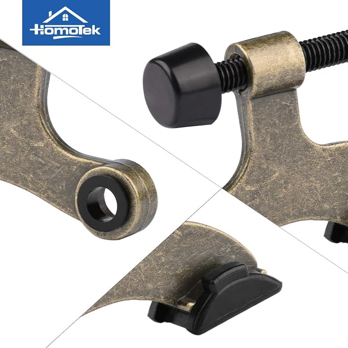 HOMOTEK 2 Pack Hinge Pin Antique Brass Door Stopper, Adjustable Deluxe Heavy - Image 5