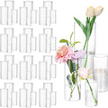 Fixwal 48pcs Clear Glass Cylinder Vases, 10 Inch Tall Cylinder Vases by Fixwal