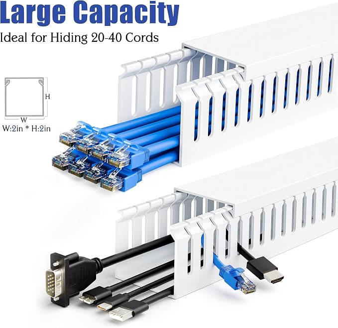 2" H x 2" W Cable Raceway, 66in Under Desk Wire Management Channel, 16.5in Each - Image 7