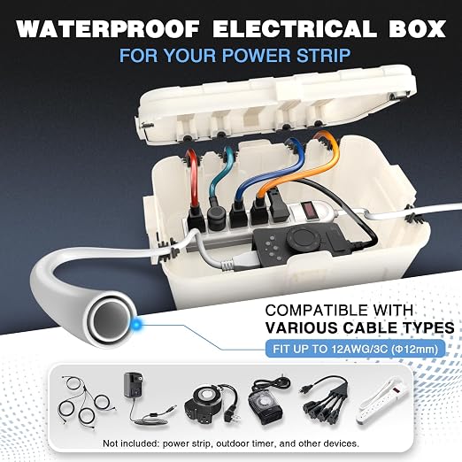 Flemoon Large Outdoor Electrical Box Waterproof, - Image 2