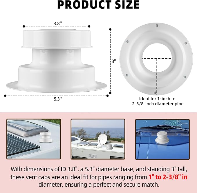 Aluminum RV Roof Vent Cover Kit - Image 2