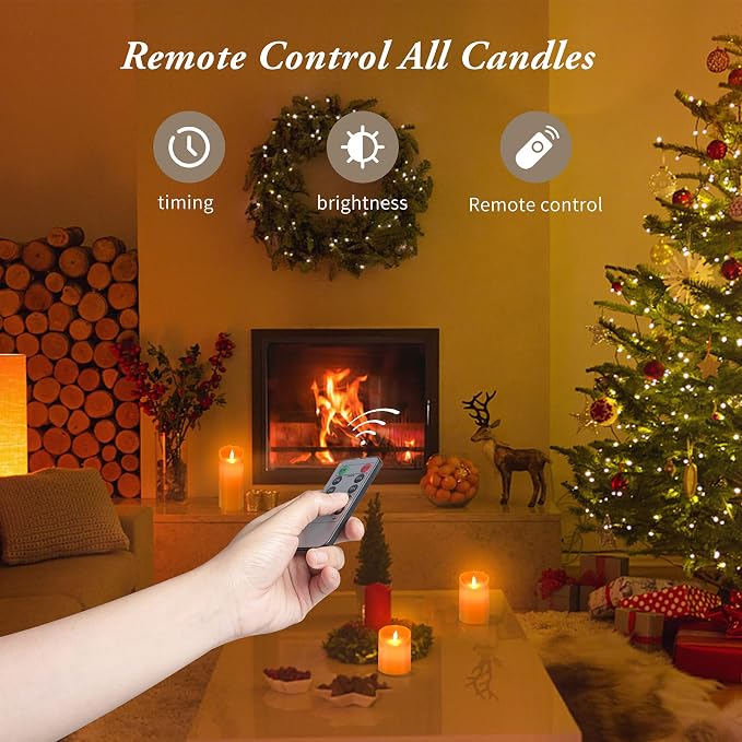 AKU TONPA Real Wax Flickering Flameless Candles Battery Operated LED Fake - Image 6