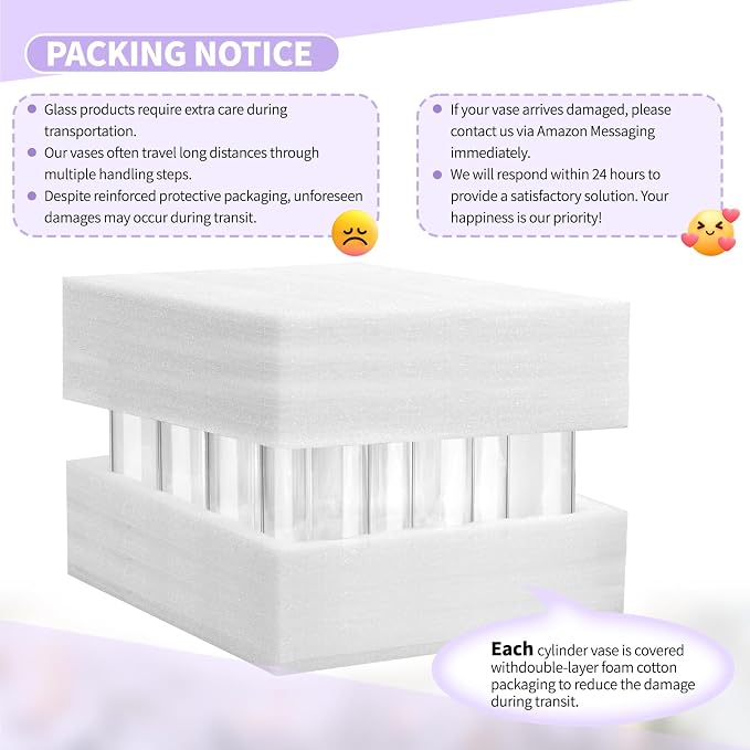12Pack Glass Cylinder Vases for Centerpieces - Image 4